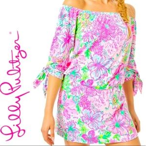 Lilly Pulitzer LANA SKORT OFF SHOULDER ROMPER; Size Medium